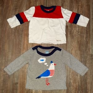 Two 6-12 month baby gap long sleeve shirts
